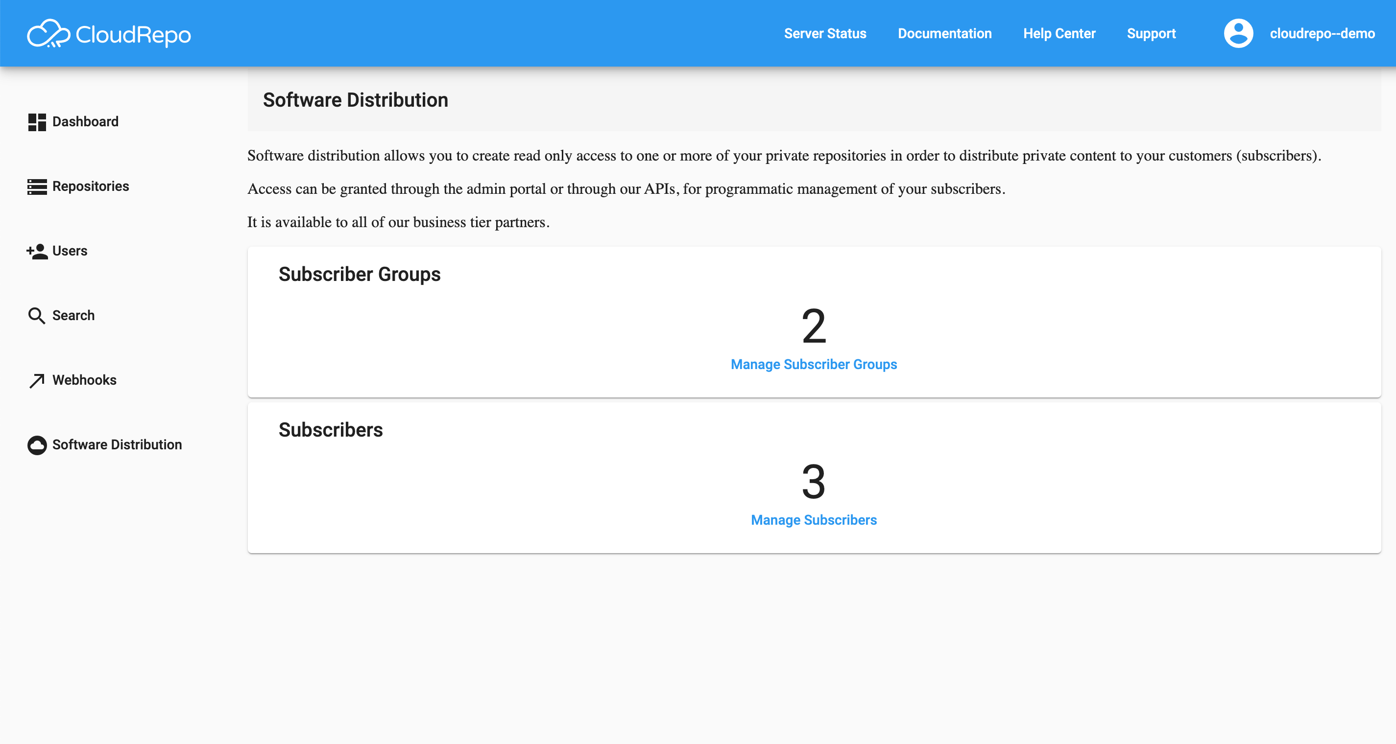 CloudRepo software distribution