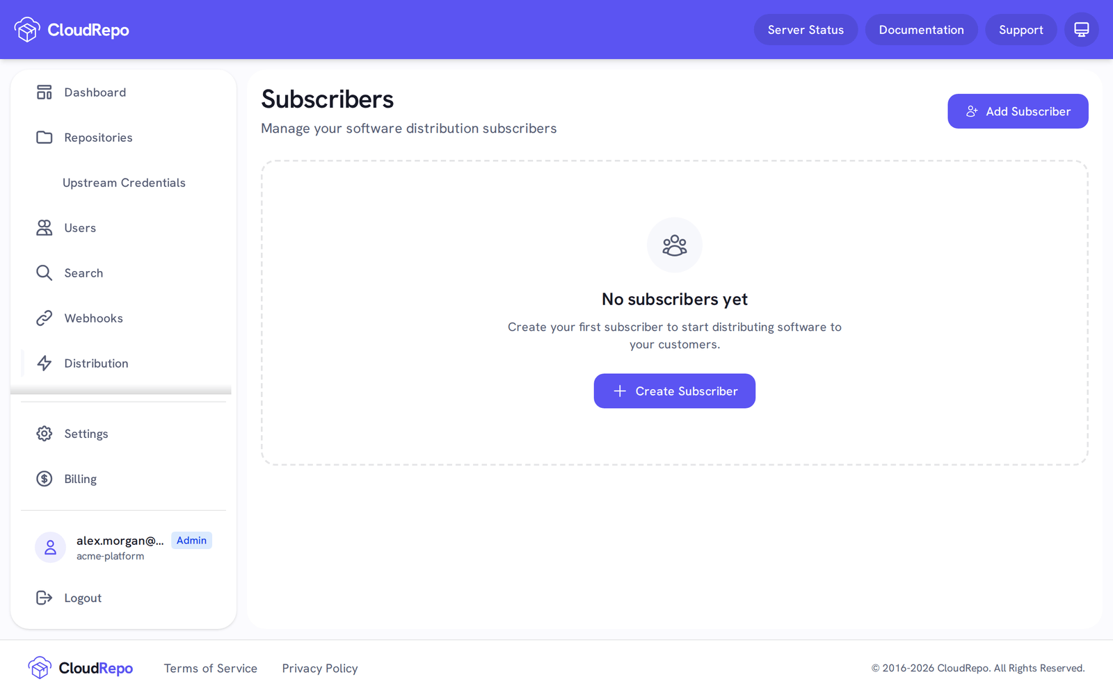 Subscribers reads No subscribers yet.